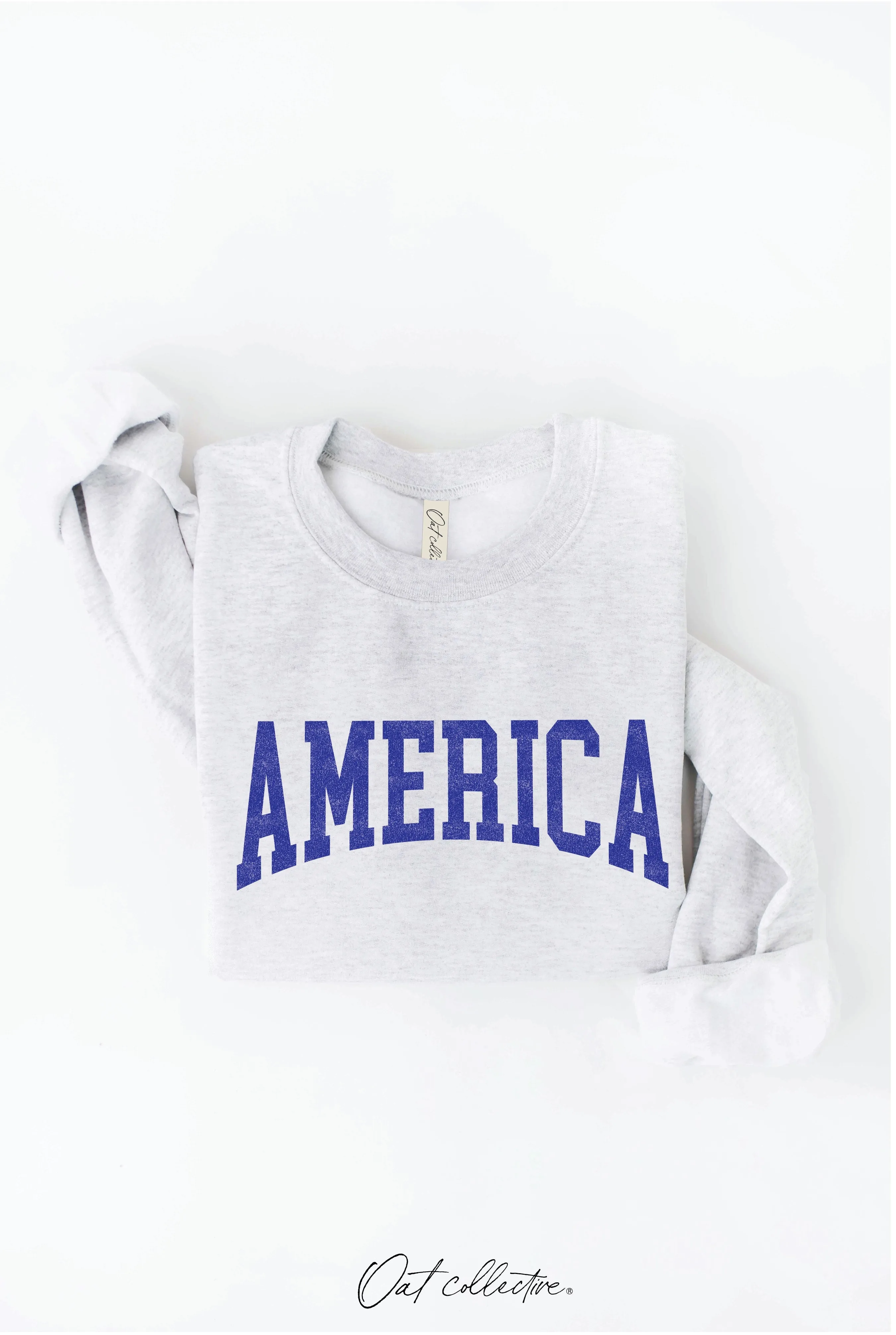 America Graphic Crewneck Sweatshirt: Heather Gray