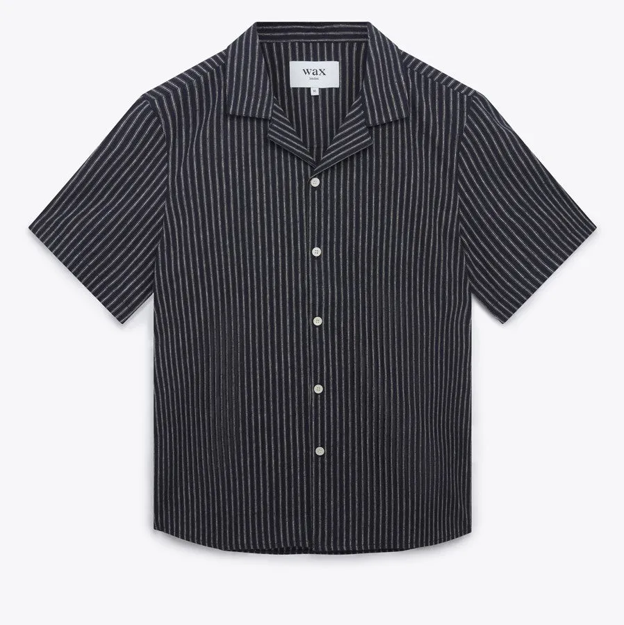Didcot Shirt in Vertical Navy Stripe