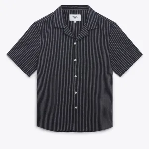 Didcot Shirt in Vertical Navy Stripe
