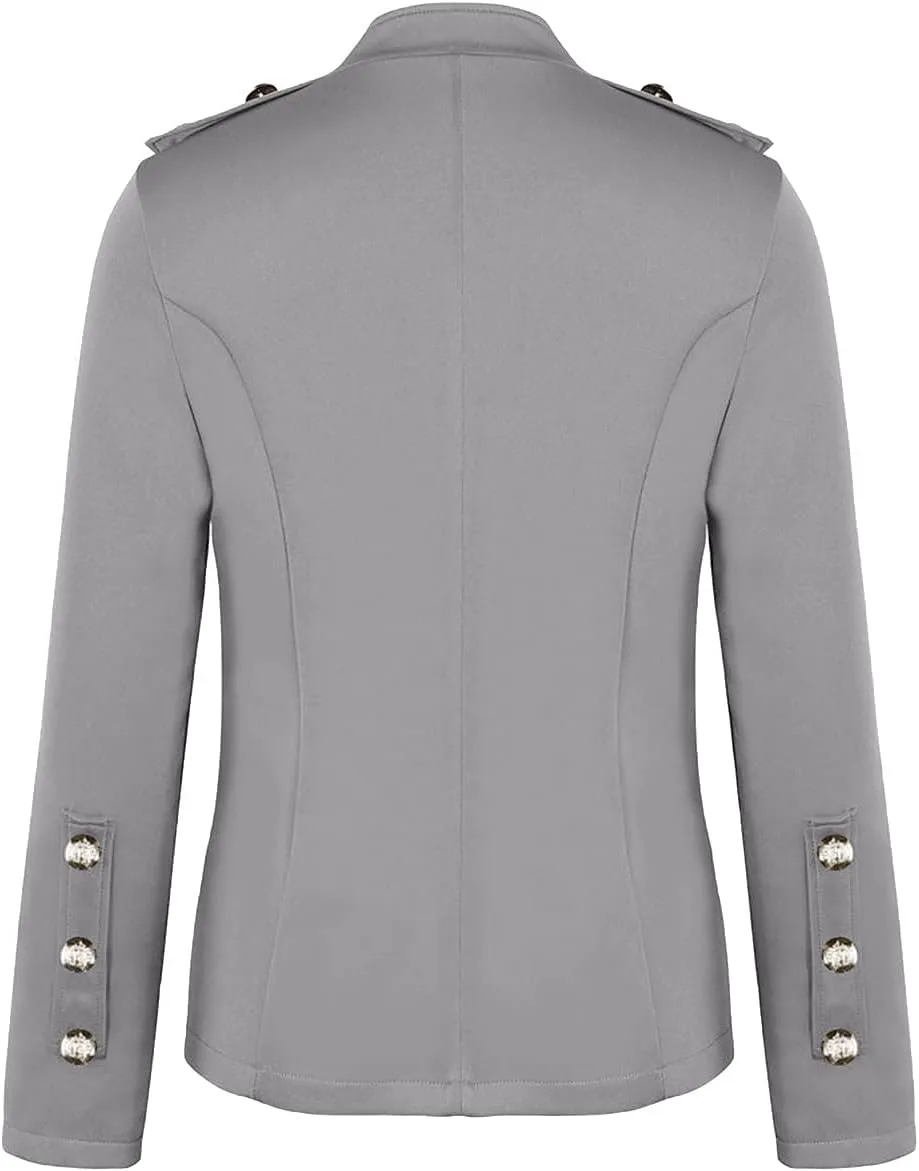 JEGULV Blazer Jackets for Womens Mock Neck Button Jacket Open Front Cardigan Blouse Tops Business Casual Suit Coats