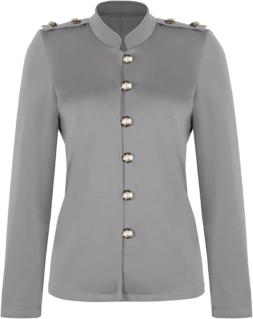 JEGULV Blazer Jackets for Womens Mock Neck Button Jacket Open Front Cardigan Blouse Tops Business Casual Suit Coats
