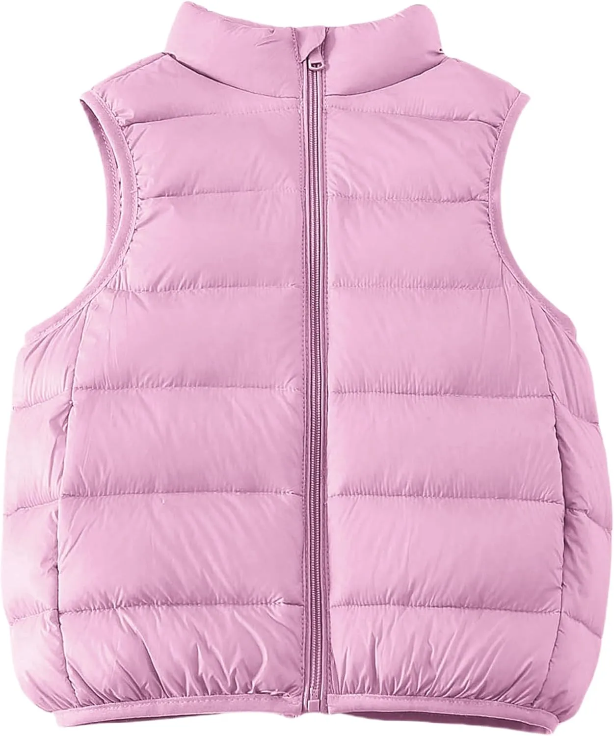 Kids Puffer Down Vest Windproof Lightweight Gilet Waistcoat Padded Jacket Stand Collar Coat