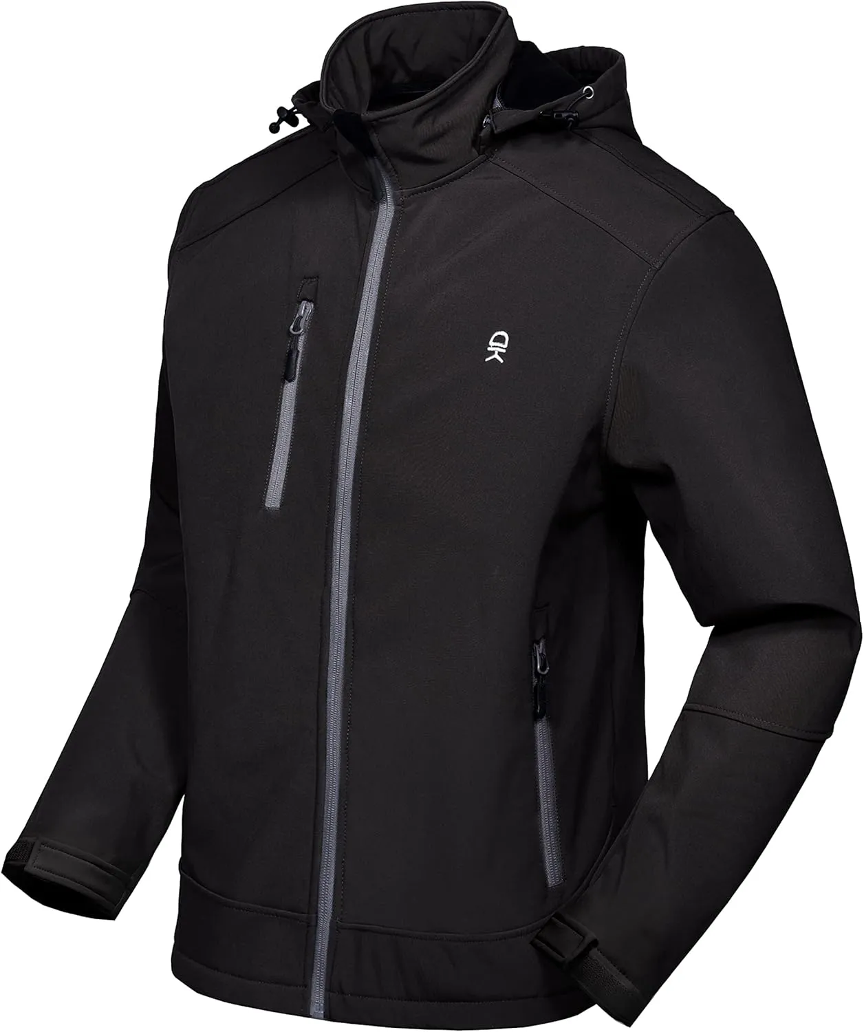 Little Donkey Andy Mens Softshell Jacket with Removable Hood, Fleece Lined