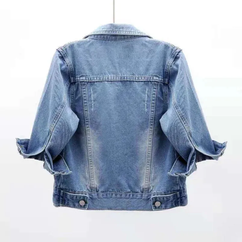 LVSANW Women Denim Jacket Spring Autumn Short Coat Pink Jean Jackets Casual Tops Purple Yellow Purple Blue Loose Tops Lady Outerwear