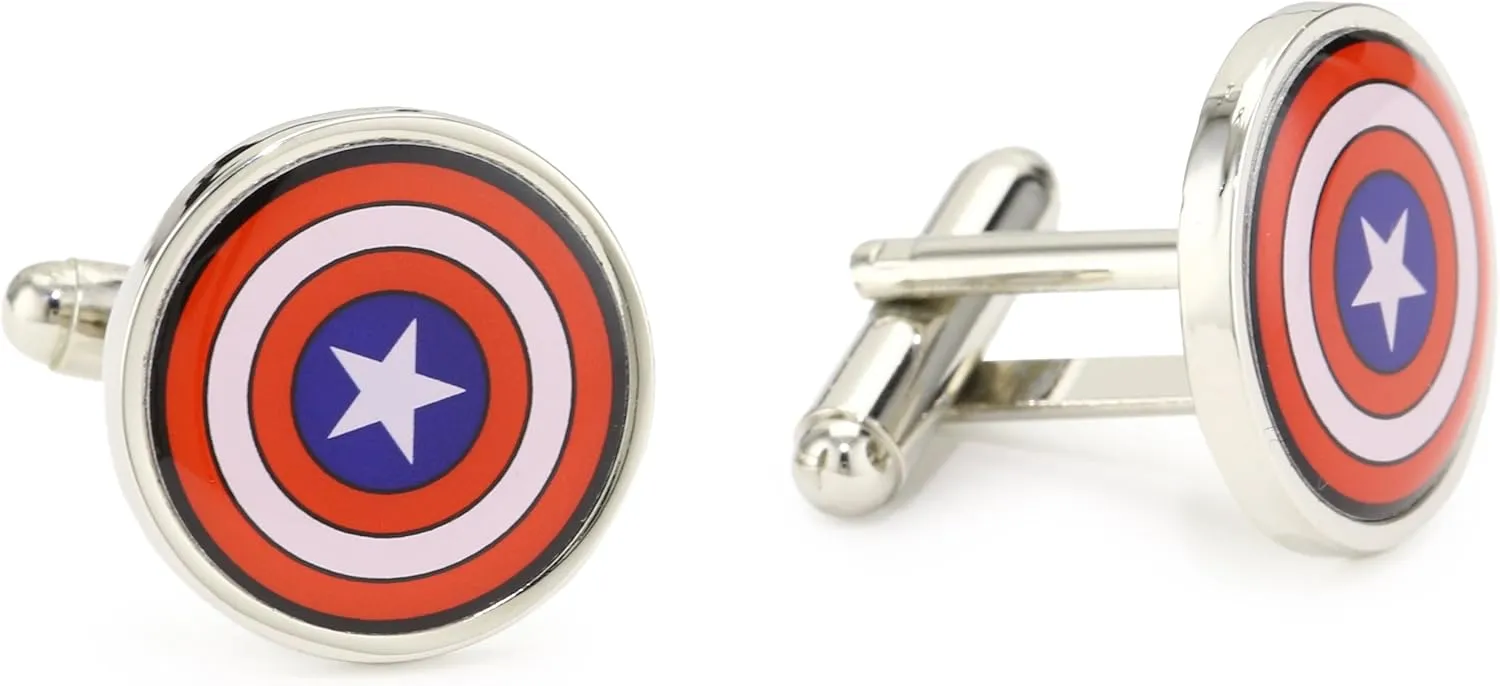 Marvel Comics Capt America Multi-Colored Men's Cuff Links