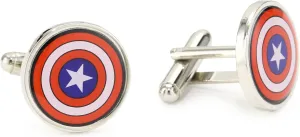 Marvel Comics Capt America Multi-Colored Men's Cuff Links