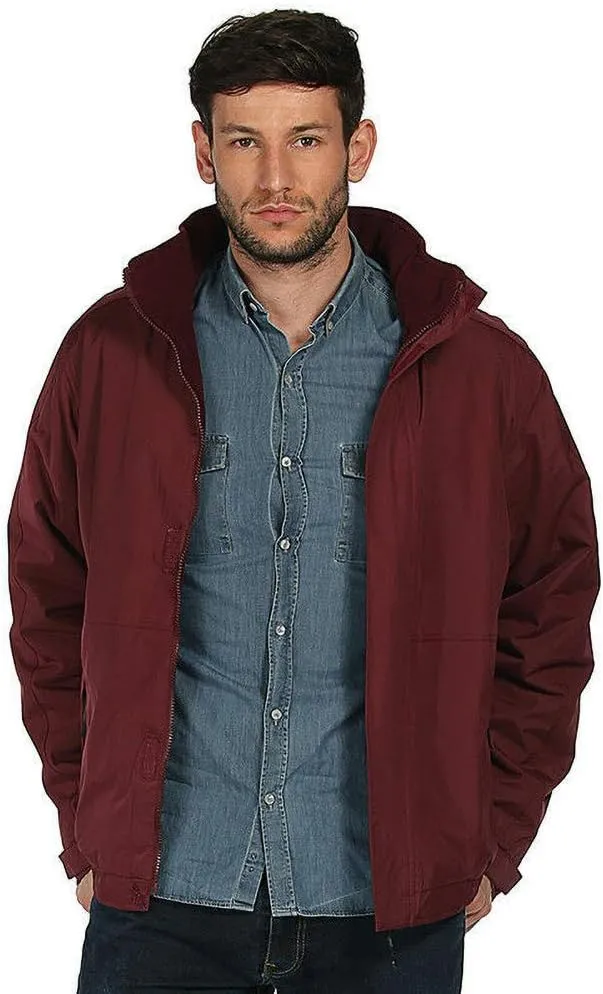 Men's Waterproof Fleece-Lined Bomber Jacket with Concealed Hood