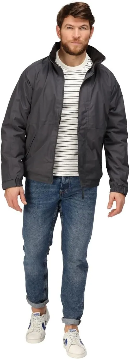 Men's Waterproof Fleece-Lined Bomber Jacket with Concealed Hood
