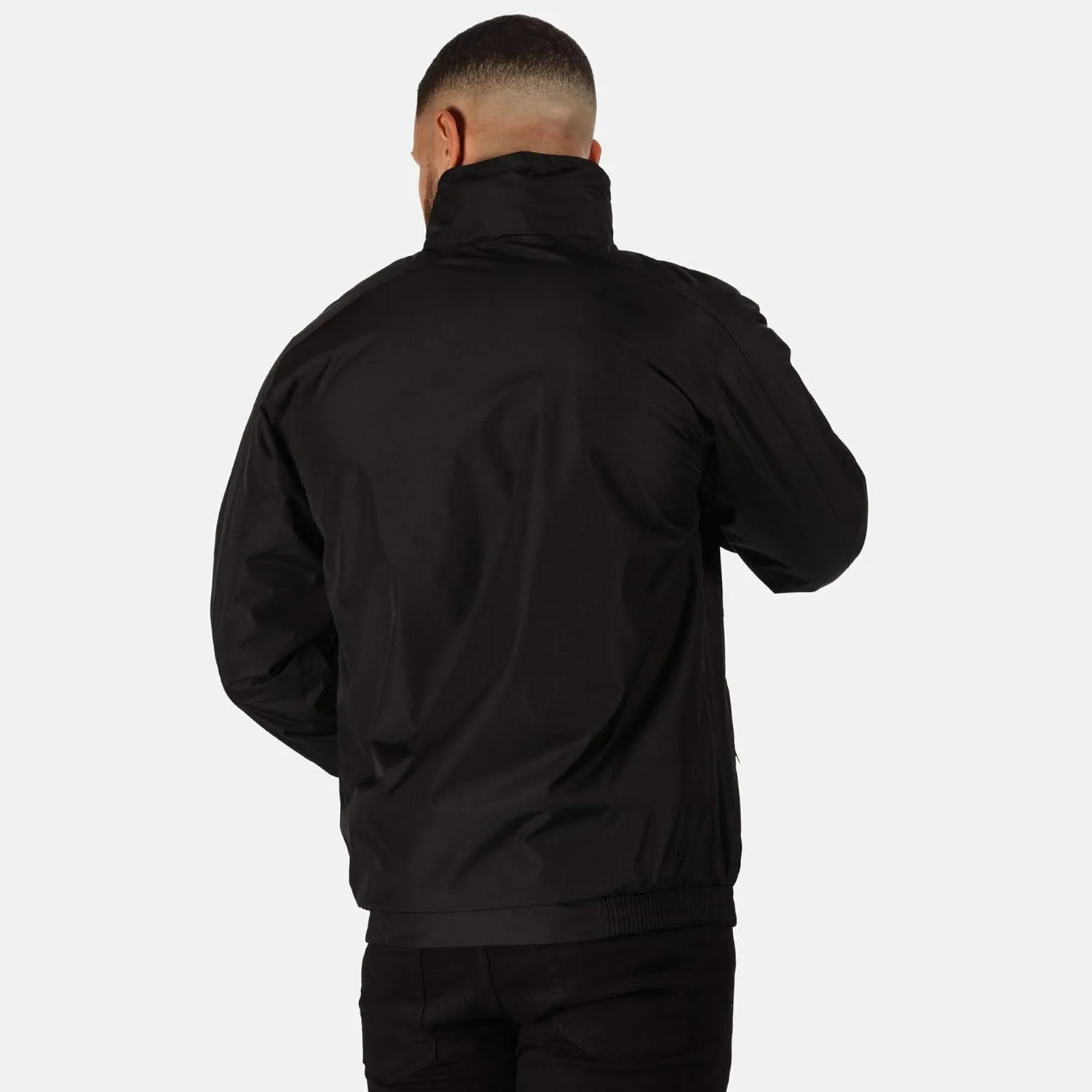 Men's Waterproof Fleece-Lined Bomber Jacket with Concealed Hood