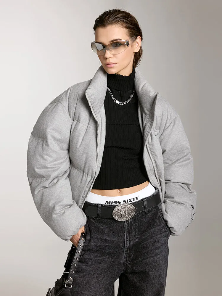 Miss Sixty X Keith Haring Capsule Collection Gray Printed Down Jacket