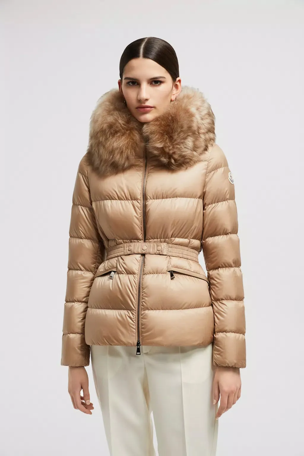 MONCLER BOED SHORT DOWN JACKET BEIGE