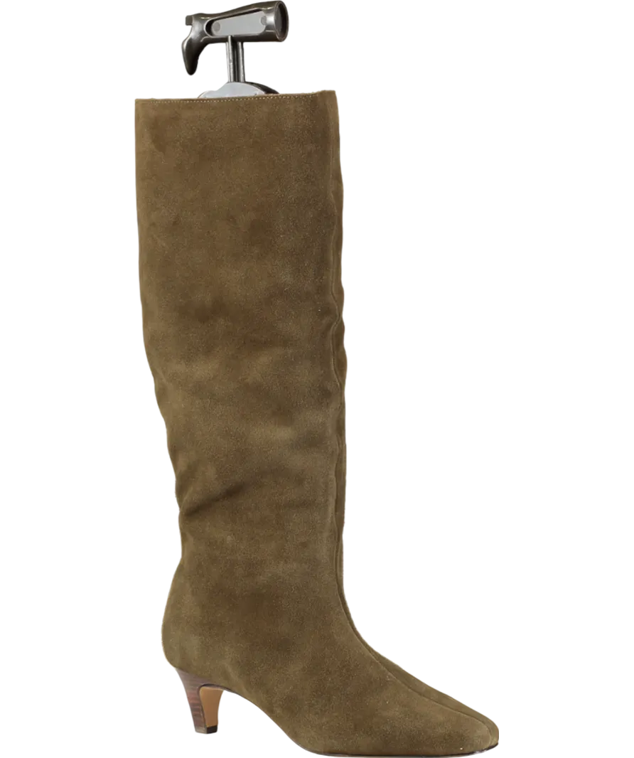 Next Green Straight Knee High Suede Boots UK 5 EU 38 👠