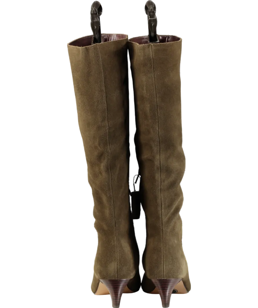 Next Green Straight Knee High Suede Boots UK 5 EU 38 👠