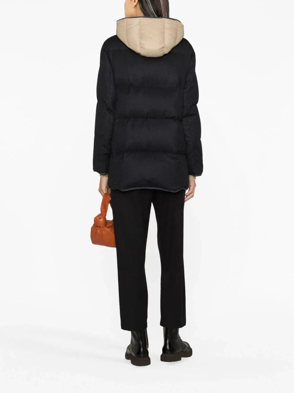 quilted hooded wool jacket