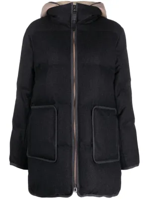 quilted hooded wool jacket