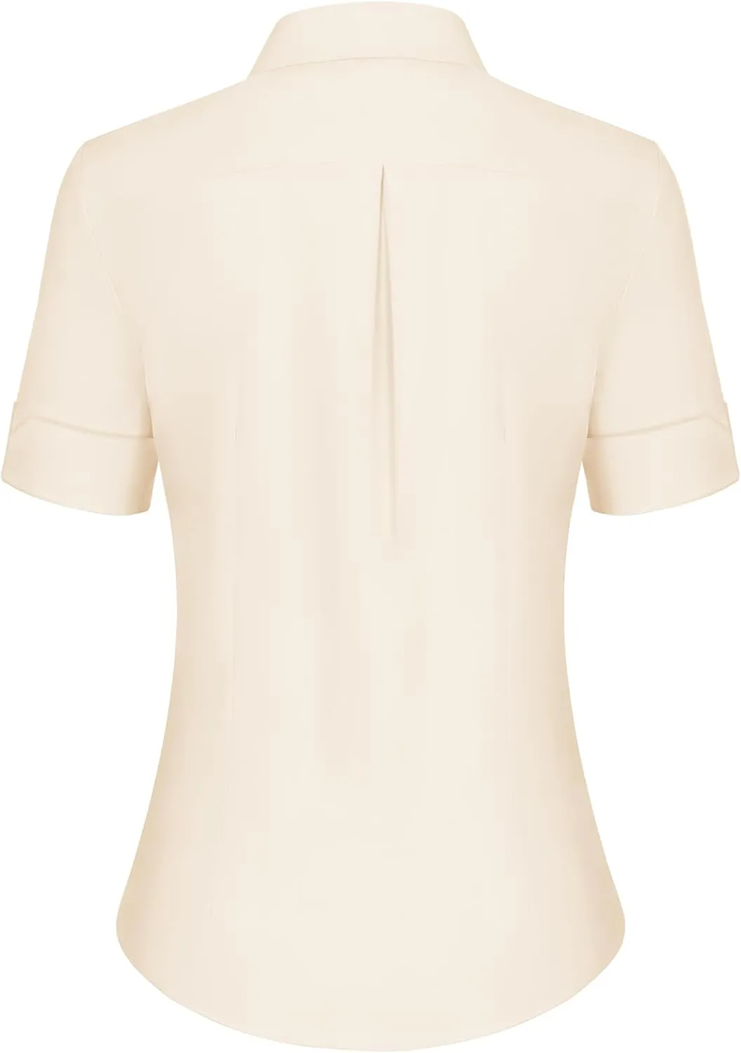 siliteelon Short Sleeve Button Dress Shirts for Women Cotton Button Down Shirts for Women Slim Fit Blouse Top 3/4 Sleeve