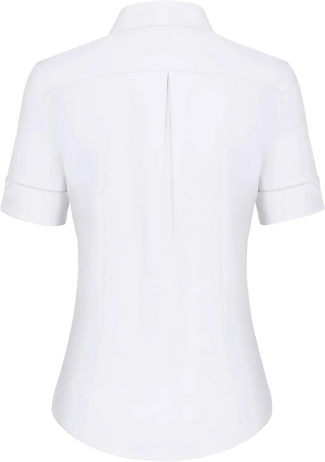 siliteelon Short Sleeve Button Dress Shirts for Women Cotton Button Down Shirts for Women Slim Fit Blouse Top 3/4 Sleeve
