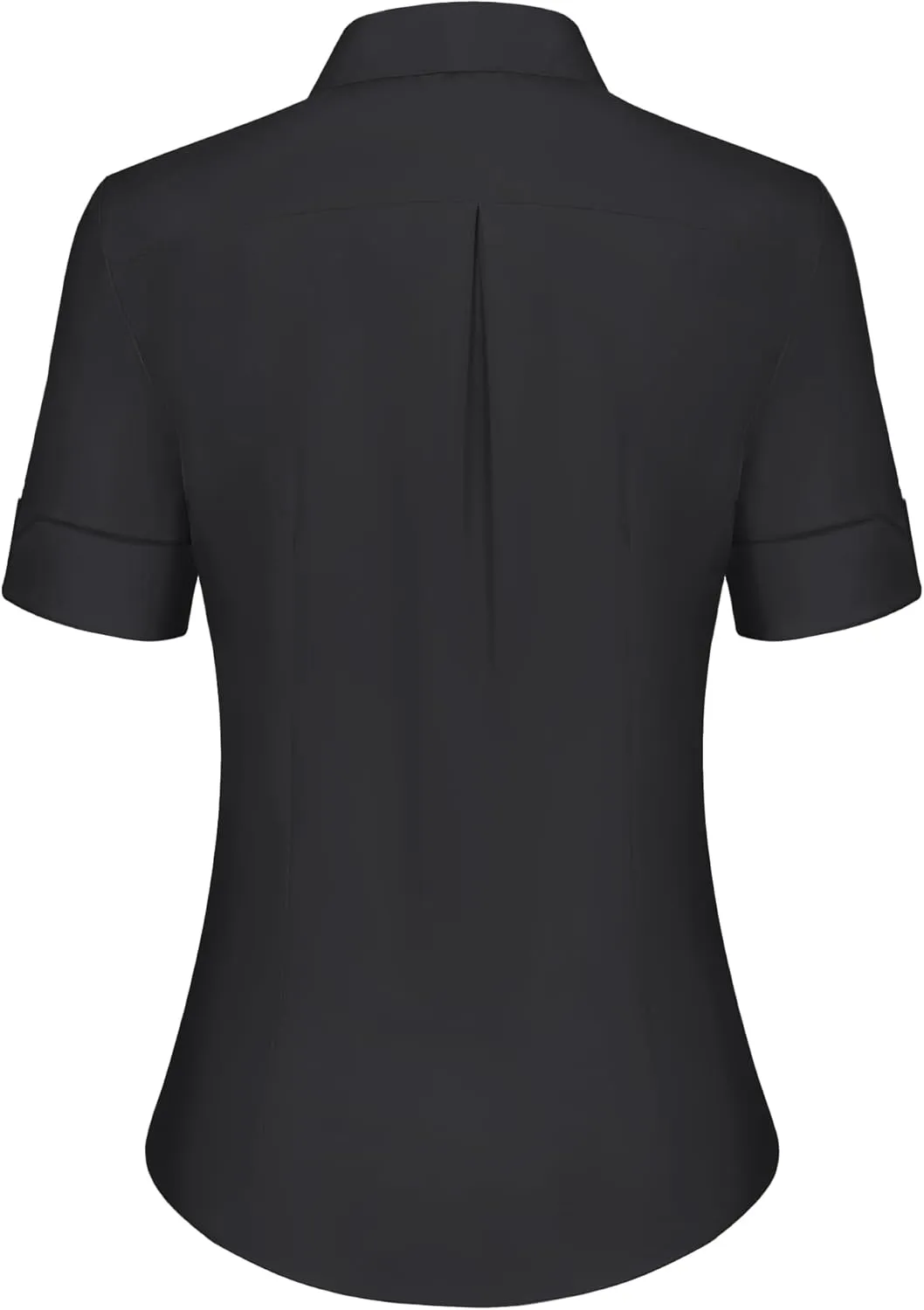 siliteelon Short Sleeve Button Dress Shirts for Women Cotton Button Down Shirts for Women Slim Fit Blouse Top 3/4 Sleeve