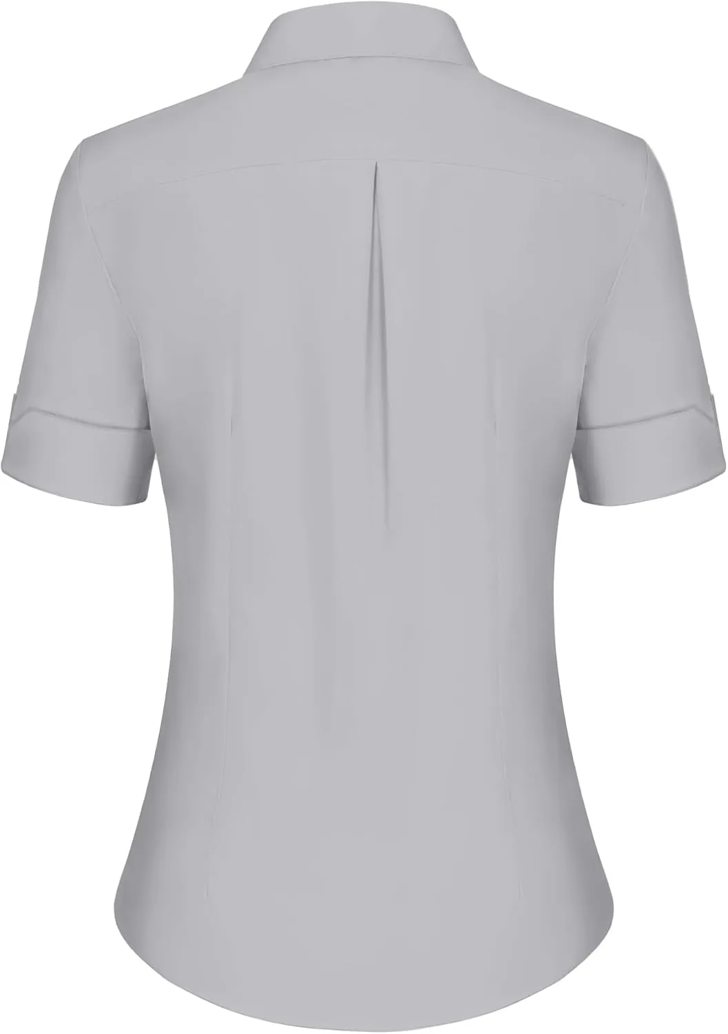 siliteelon Short Sleeve Button Dress Shirts for Women Cotton Button Down Shirts for Women Slim Fit Blouse Top 3/4 Sleeve