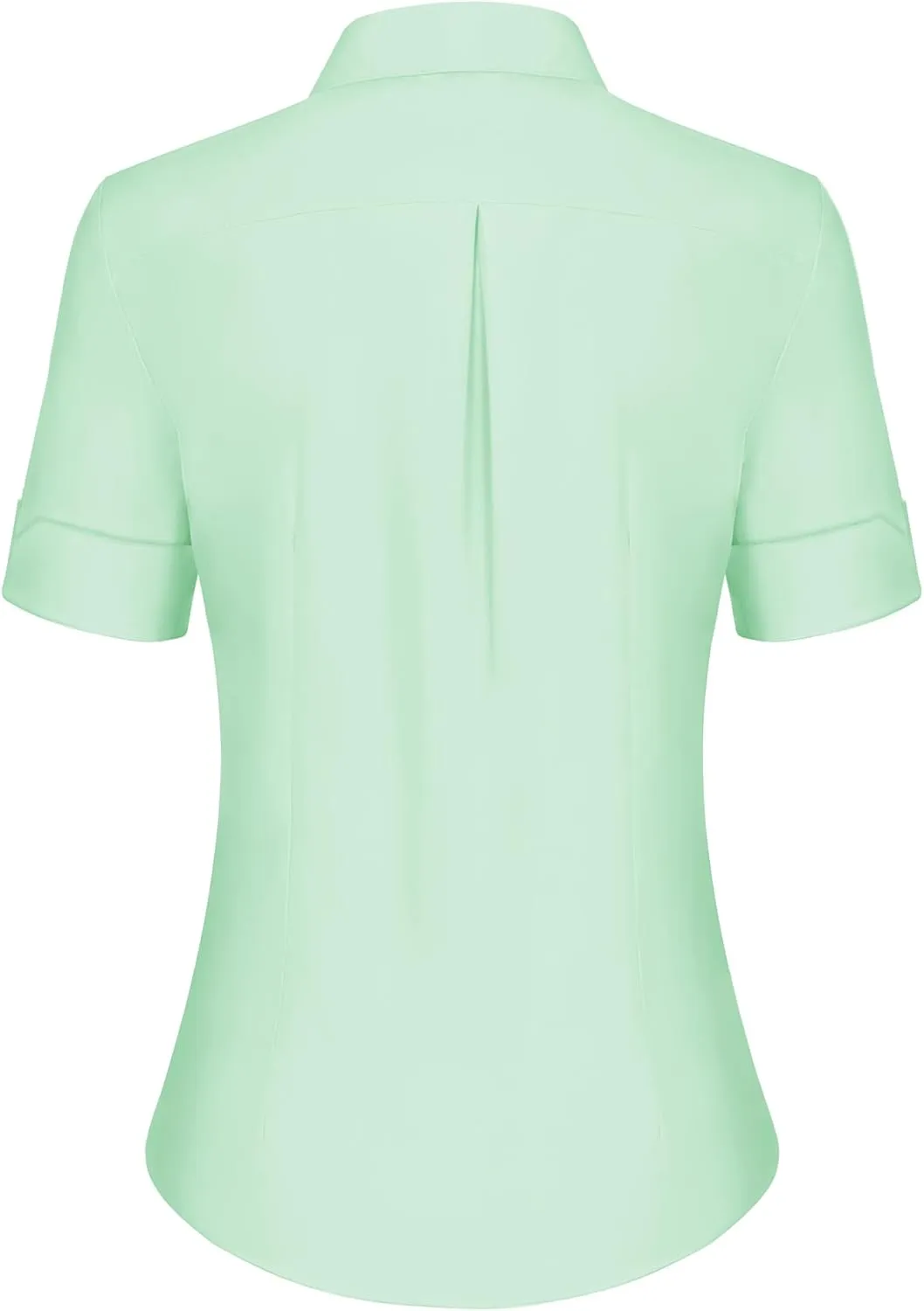 siliteelon Short Sleeve Button Dress Shirts for Women Cotton Button Down Shirts for Women Slim Fit Blouse Top 3/4 Sleeve