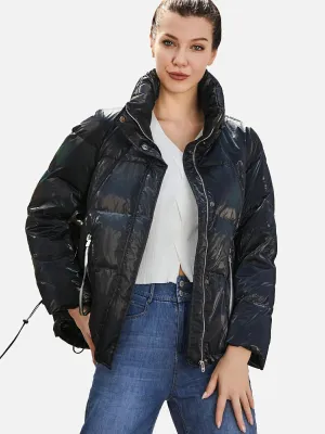 Stand-Up Collar Glossy Goose Down Jacket