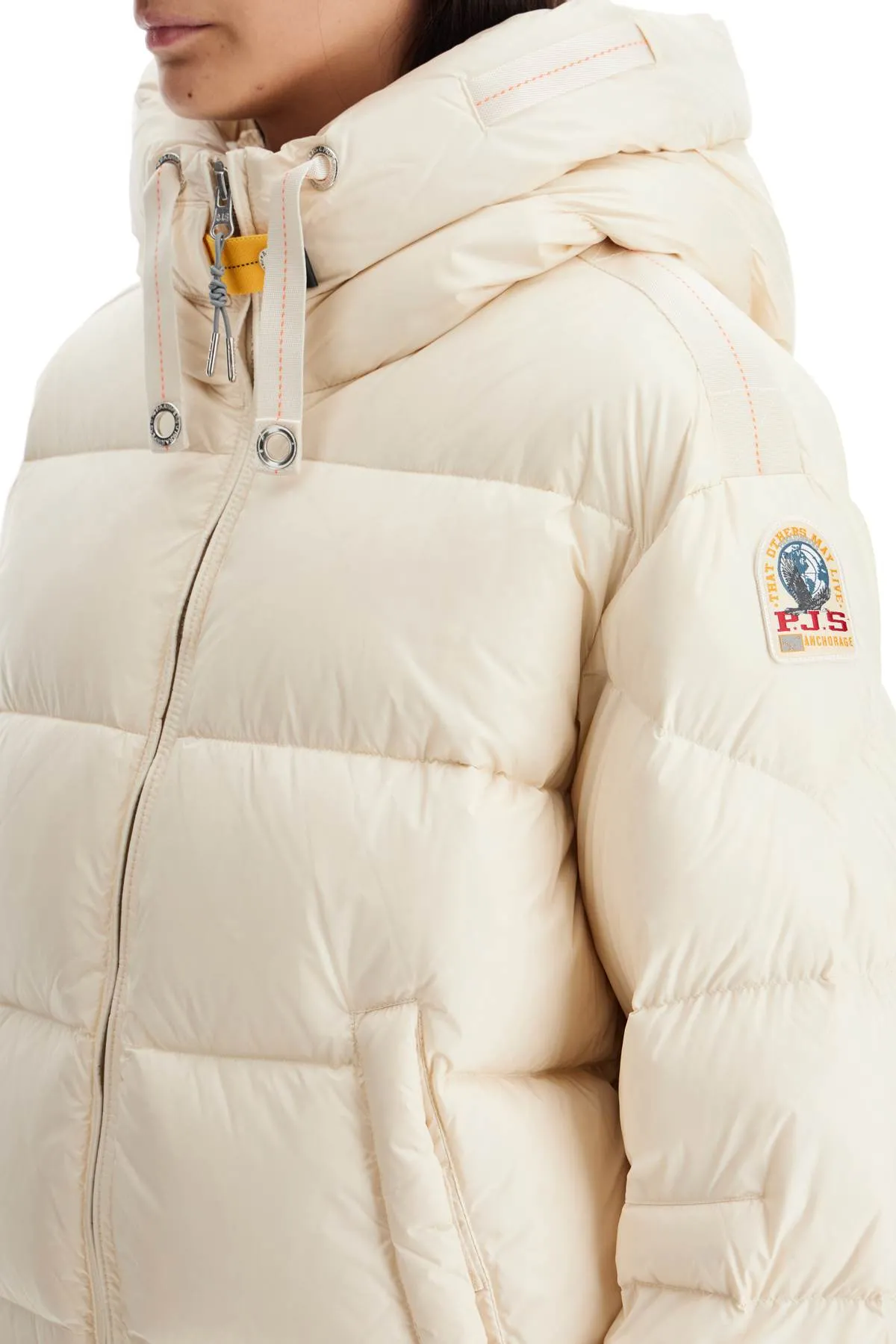 tilly hooded down jacket PWPUHY32 MOONBEAM