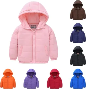 Toddler Boys Down Jacket Fur Hood Thick Warm Winter Coat Parka Fleece Lined Quilted Padded Outerwear