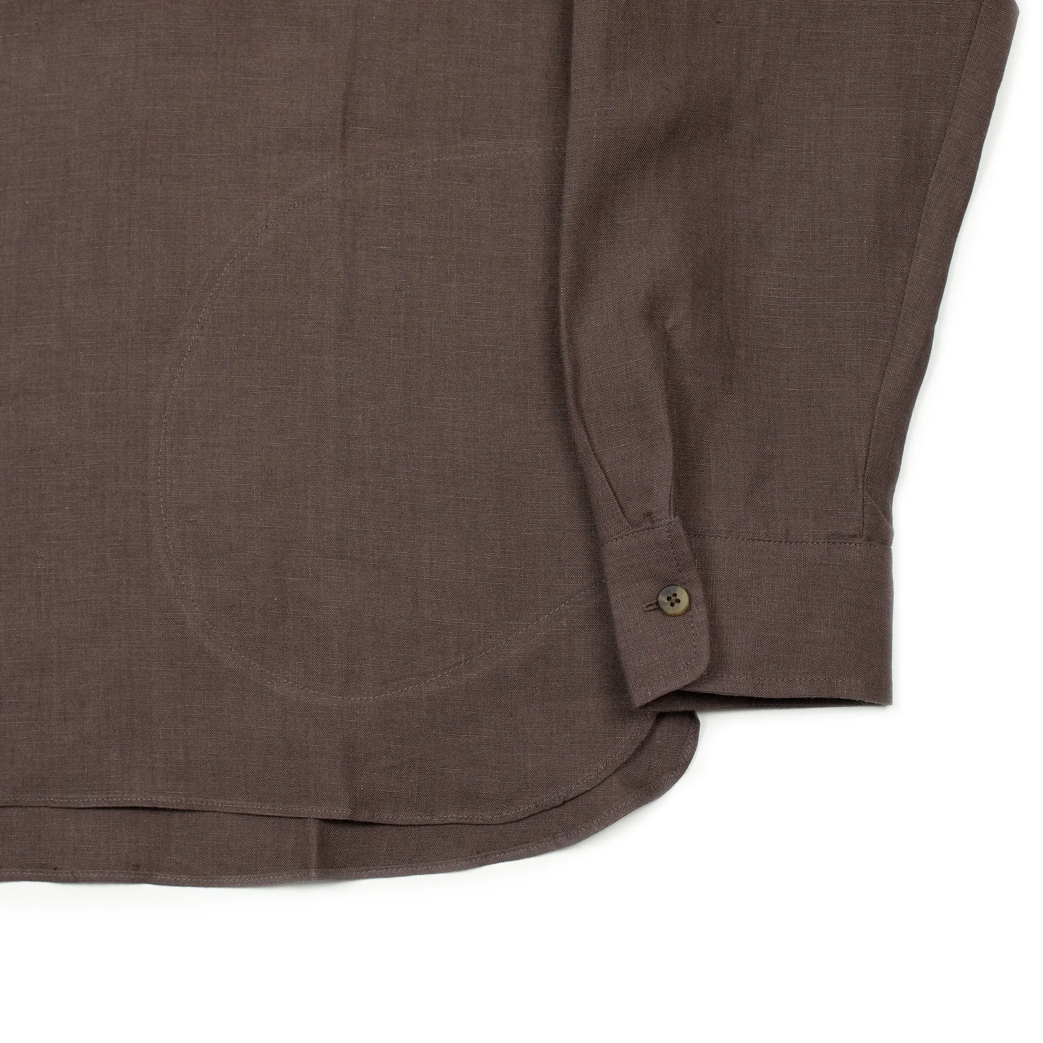 Two pocket overshirt in Plum Belgian linen
