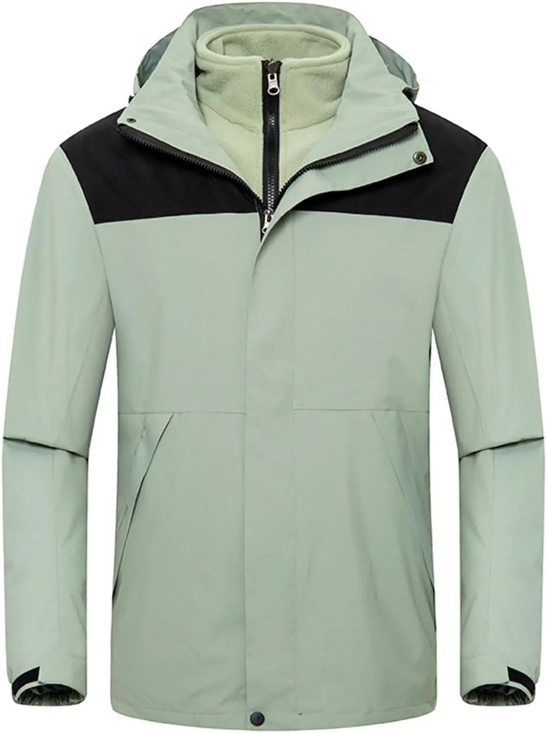 Women's 3 In 1 Winter Coat Waterproof Jacket with Removable Lining Women Warm Mountain Windbreaker Hooded Jacket