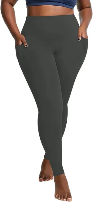 Xiaojmake Plus Size Leggings for Women Stretchy Tummy Control Workout Yoga Pant High Waist Seamless Stretchy Athletic Pants